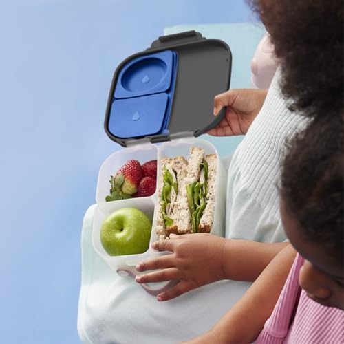 b.box Mini Lunch Box Kids | 4.25 Cup Leak Proof Bento Box for Kids Ages 3+ | 3 Compartment Snack Containers, School Lunch Container, Dishwasher Safe, BPA-Free, PFAS-Free - Blue Slate - color: Slate, size: 1-pack
