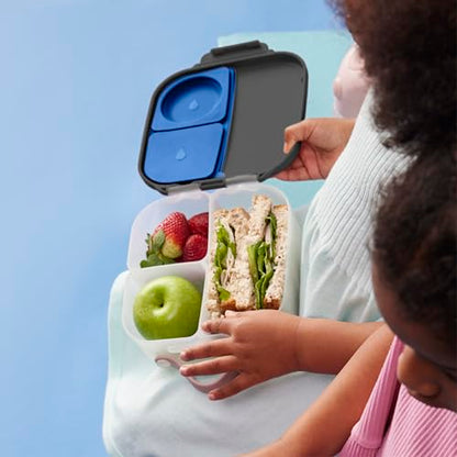 b.box Mini Lunch Box Kids | 4.25 Cup Leak Proof Bento Box for Kids Ages 3+ | 3 Compartment Snack Containers, School Lunch Container, Dishwasher Safe, BPA-Free, PFAS-Free - Blue Slate - color: Slate, size: 1-pack