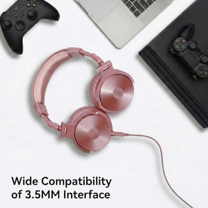OneOdio Bluetooth Over Ear Headphones, 110 Hrs Wireless/Wired Stereo Sound Foldable Headsets with Deep Bass 50mm Neodymium Drivers for PC/Phone/Tablet - Studio Wireless Pro C, Rose Gold - color: Rose Gold