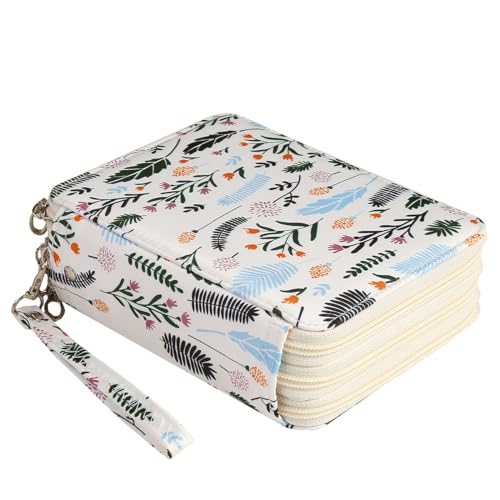 Portable Colored 72 Slots Pencil case Organizer with Printing Pattern for Watercolor Pens or Markers, Pencil Case Organizer for Artist - color: Cosmetic