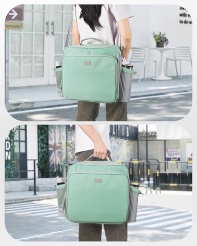 3 Inch 3-Ring Zipper Binder with Water Bottle Holder and Handle | D-Ring Zip Up Binder with Shoulder Strap, 700 Sheet Capacity, Compatible with 13" MacBook/Tablet, for School, Office, Green - color: Green