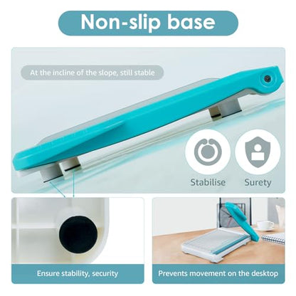 Small Paper Cutter 6 inch Cut Length, Non Slip Paper Trimmer Compact and Portable Curved Strip Cutters for Cutting Coupon Craft Card and Photo (White)