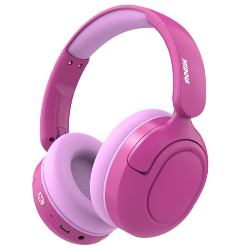MIDOLA Kids Bluetooth Headphones Active Noise Cancelling Lightweight Wireless Headphone for Kid Volume Limited 85/94dB Foldable Over-Ear Headset with Mic,68 Hours Playtime,for Toddler Child Rose Pink - color: Rose Pink