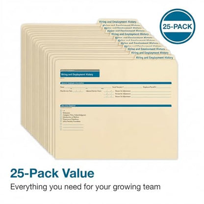 ComplyRight Hiring/Employment Folder, Pack of 25 | 9-1/2” x 12”, Document Filing Folder for Businesses, HR Employee Management Documentation Office Supplies - style: Hiring/Employment