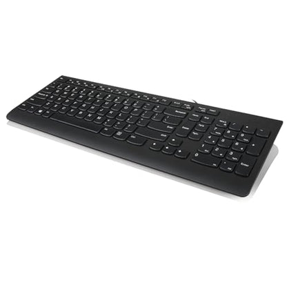Lenovo 300 USB Keyboard, Wired, Adjustable Tilt, Ergonomic, Windows 7/8/10, GX30M39655, Black - style: Keyboard