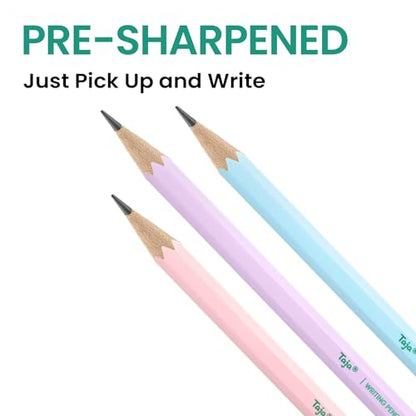 Taja 150 Pack #2 HB Pencils, Bulk Pre-Sharpened Wood-Cased Pencils with Erasers, Large Pack Writing & Drawing Pencils for School Classroom Testing, Macaron - color: Multicolor
