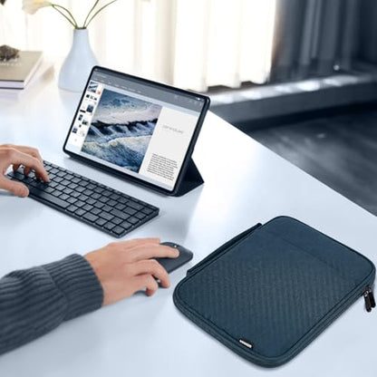 Dadanism 9-11 Inch Tablet Sleeve Padded Carrying Case with Handle, Protective Travel Bag for iPad A16 11" 2025, iPad Air M4/Pro M5 11", iPad 10th Gen 10.9", iPad 10.2", Galaxy Tab A11+ 11", Blue - color: Blue