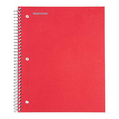 Mintra Office Durable Spiral Notebooks, 3 Subject (aBlack, Blue, Red, Wide Ruled 3pk) - color: aBlack, Blue, Red, size: Wide Ruled 3pk
