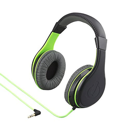 eKids Headphones for Kids, Wired Headphones for School, Home or Travel, Tangle Free Stereo Earphones with Parental Volume Control, Connect via 3.5mm Jack - color: Black