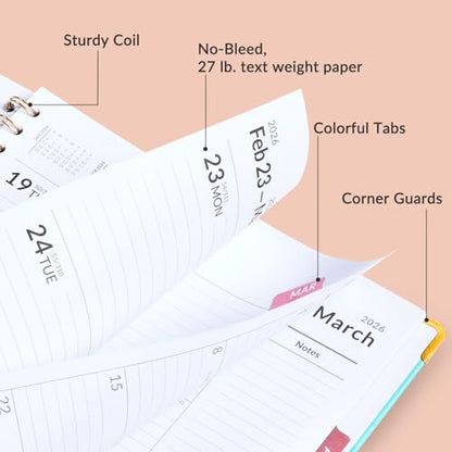 Forvencer 2026 Planner, Weekly and Monthly Calendar Planner for Women, Jan 2026 - Dec 2026, 8.5" x 11", Hardcover Planning Agenda book with Monthly Tabs, Spiral Bound, Inner Pocket, Cute Journal Organizer Notebook for Office School, A4 Size,Light Green -