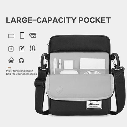 KIZUNA Tablet Sleeve Case 10 Inch Water Resistant Shoulder Messenger iPad Bag for 9.7" 10.5" 11" iPad Pro M2/10.9" iPad A14 Air 5/10.5" Surface Go 3/10.5" Samsung Galaxy Tab A S6/Huawei,Black - color: Black