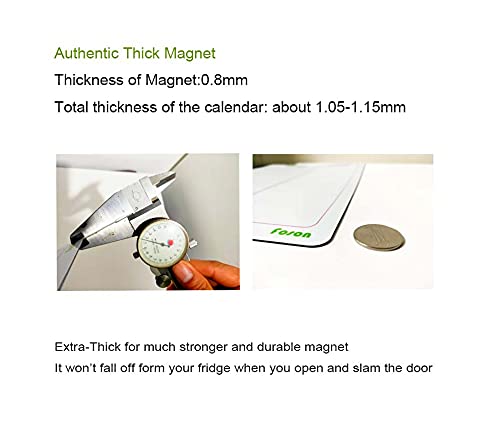 Magnetic Dry Erase Monthly Calendar, White and Black, 2 Pack | 0.8mm thick magnet, stainproof PET, 10000 erases, 2-pack calendar kit with markers, eraser, bookmarks, eco fridge planner - color: Monthly White&black X 2pcs