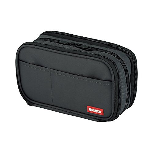 LIHITLAB Large Capacity Triple Zipper Pencil Case For School Office College, Big Capacity 8 Compartments Pencil Bag Holder Adults Teen Boys Girls, Travel Cosmetics Storage, Black (A7556-24) - color: Black, size: 1 Count (Pack of 1), style: Triple: 7.9 X 3
