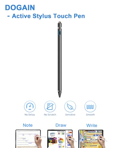Stylus Pen, Stylus Pen for Touch Screen 1.5mm Fine Point Rechargeable Universal Stylus Pencil Compatible with Android/iOS/iPad/iPhone/Smartphone and Other Tablets （Black） - color: Black