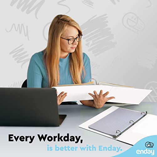 Enday 1 Inch Binder, White 3 Ring Binder 1 Inch, Heavy Duty Three Ring Binder, 175 Sheets Capacity - One Inch Binder for Home School and Office - color: White, size: 1-Inch