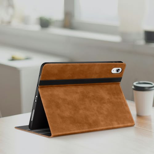 H HOLIMET Case for iPad Air 11 Inch 2026 M4/M3/M2 (2025/2024)/iPad Air 4th/5th Generation 10.9 Inch 2022/2020 with Pencil Holder Soft Back Shockproof Protective Vegan Leather - color: Ash Brown