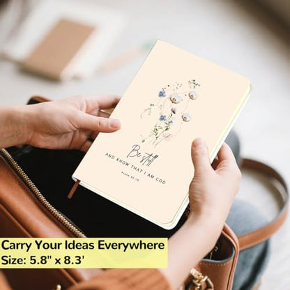 Flower Christian Hard Shell Journal Notebook, Bible Gifts for Women, Inspirational Hardcover Notebooks, College Ruled Notebook, Journals for Writing Planner Note Taking 200 Sheets (5.8 x 8.3) - color: Multi 1557
