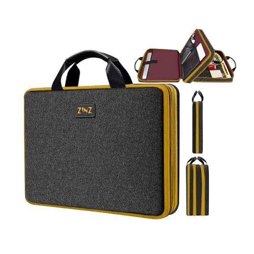 ZINZ Slim Expandable Laptop Case 15.6 Inch Sleeve Upgraded Protective Durable Recycled Carrying Case Compatible with MacBook 15" & 16" and Most 15" 15.6" 16" Notebook,BK01YL01 - color: Bk01yl01, size: 15.6"