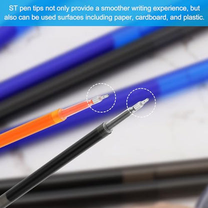 PATIKIL Erasable Gel Pen Refills, 24 Pcs Gel Ink Pens Refills Press Click Pen Fine Point 0.5mm Retractable Pens for Planner Writing Painting, Orange - color: Orange