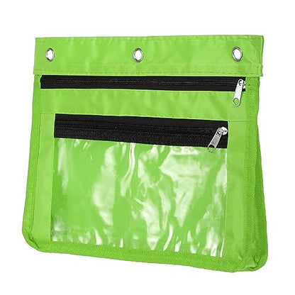 PATIKIL Expandable Pencil Pouch for 3 Rings Binder, 1 Pack Oxford Cloth Large Capacity Zipper Binder Pouch Pencil Case for Office Home, Green - color: Green
