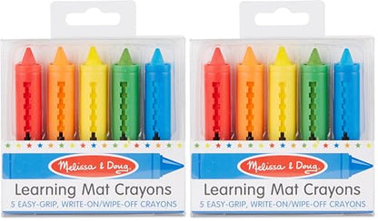 Melissa & Doug Learning Mat Crayons - 5 Colors (Pack of 2) - size: 1 Count (Pack of 2)