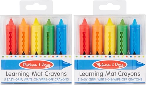 Melissa & Doug Learning Mat Crayons - 5 Colors (Pack of 2) - size: 1 Count (Pack of 2)