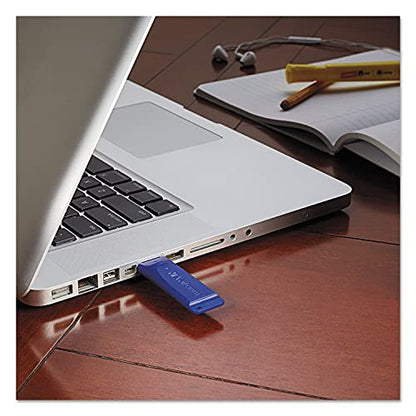 Verbatim 16GB USB 2.0 Flash Drive - Cap-Less & Universally Compatible - Blue - size: 16 GB