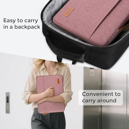 DOMISO 14 inch Laptop Case Sleeve Protective Cover Compatible with 15 inch MacBook Air M4 M3 M2,MacBook Pro,14-15 inch HP Dell ASUS Lenovo Chromebook,Waterproof Computer Cases Bag with Handle,Pink - color: Pink, size: 15" for Macbook Air