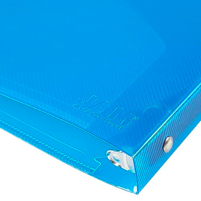 JAM PAPER Plastic 0.5 inch Binder - Blue 3 Ring Binder - Sold Individually - color: Blue, size: 0.5 inch