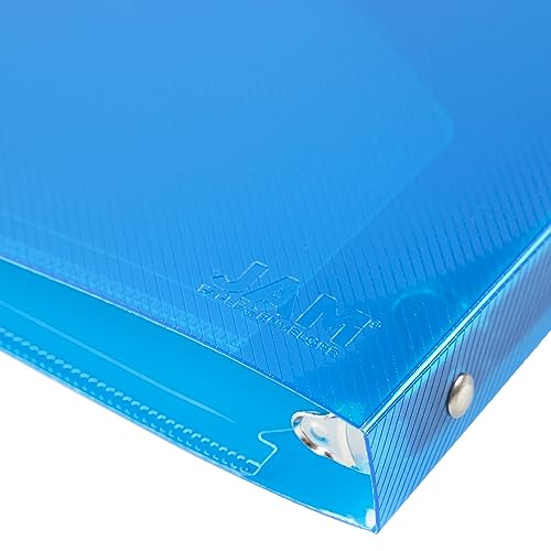 JAM PAPER Plastic 0.5 inch Binder - Blue 3 Ring Binder - Sold Individually - color: Blue, size: 0.5 inch