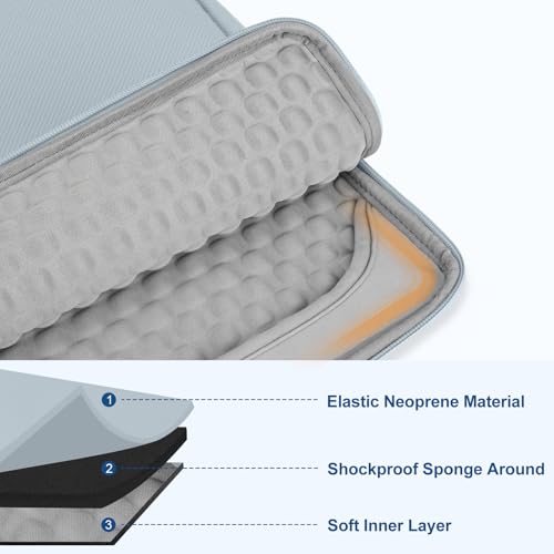 MOSISO Laptop Case 13.3 inch, 13.3 inch Laptop Sleeve with Handle | Compatible with MacBook Air/Pro 13/Pro 14, HP Dell ASUS Lenovo, Polyester Multifunctional Computer Bag, Baby Blue - color: Baby Blue, size: 13.3 inch