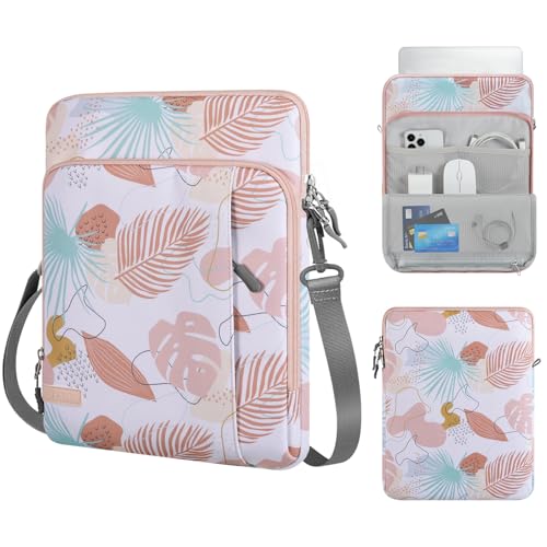 MoKo 13.3-14 Inch Laptop Sleeve Bag Carrying Case with Accessory Pocket | Fits MacBook Pro 14-inch M3/M2, MacBook Pro 13-inch M2/M1, MacBook Air 13.6-inch M2 and Surface Pro 9/8, Tropical Leaf - color: Tropical Leaf, size: 13.3-14 Inch