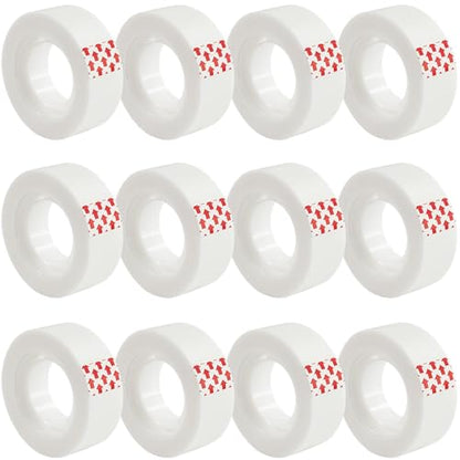 Invisible Tape,12 Rolls Tape Refills Bulk, Writable Tape 3/4 X 1000 Inches, Matte Transparent Tape for Dispenser, School Office Home Supplies for Labeling Gift Wrapping,Craft