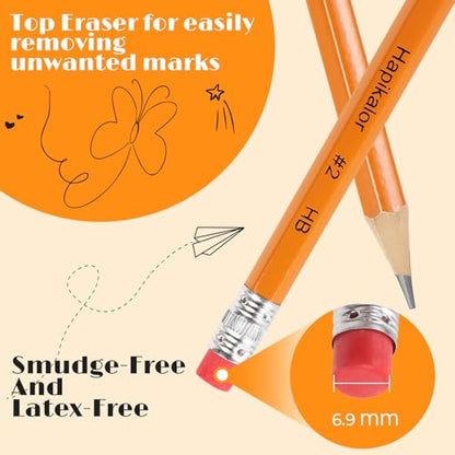 Hapikalor 360 Count Sharpened #2 Pencils with Erasers, Pencils Bulk Pack for School Classroom Teacher Supplies, Graphite Pencils for Writing, Drawing and Sketching, Back to School - size: 360 Count (Pack of 1)
