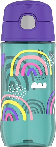 THERMOS FUNTAINER 16 Ounce Plastic Hydration Bottle with Spout, Rainbows - color: Rainbows