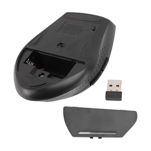 2.4G Mouse, Compact Laptop Mouse for Computer (Black) - color: Black