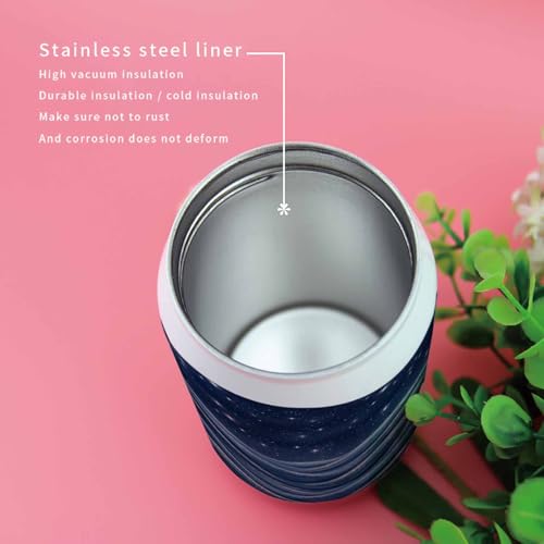 Cosmos 14oz Stainless Steel Tumbler with Lid & Straw-Double Wall Vacuum Insulated Travel Mug Fantasy Stars Sky Water Bottle Coffee Beverage Drinks Cup - size: 14 Ounces