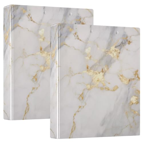 3 Ring Binder Grey Marble Gold Fluid 1.5 inch Binders Three Ring Binders with Clipboard Fit 8.5'' x 11'' Paper 3 Interior PVC Clear Pockets for Office Supplies - color: Multi37, size: 1 Pack
