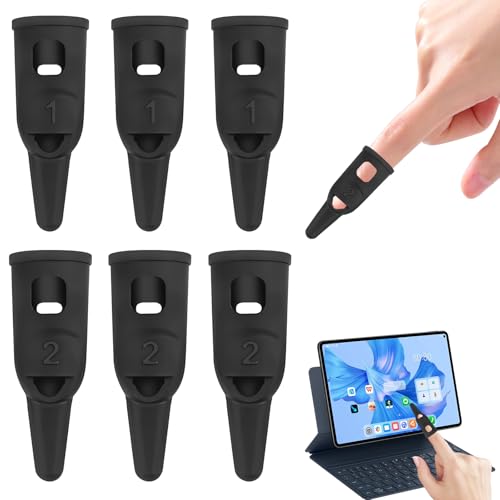 6Pcs Finger Stylus Pen for Touchscreen High Precision Sensitivity Silicone, Capacitive Stylus Suitable for iPad/iPhone/Android Phones Tablets All Touch Screens Adults and Children