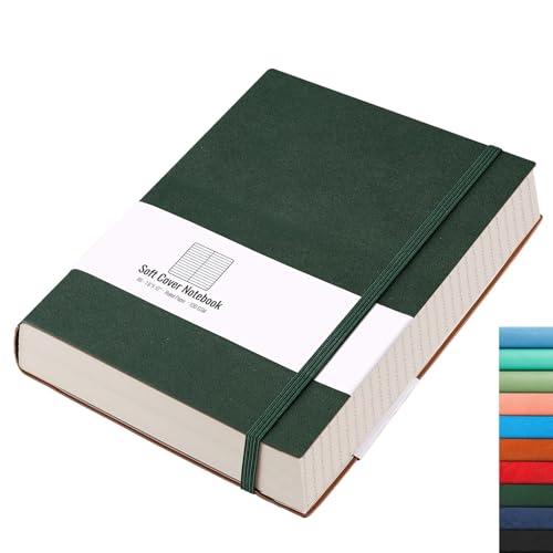 AHGXG Notebook College Ruled - 320 Numbered Pages Large B5 Thick Journal Lined Notebook for Work, 100gsm Thick Paper, Leather Softcover, for Women Men Work School, 7.6'' X 10''-Green - color: Green, size: B5