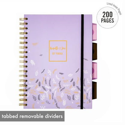 Pukka Pad 5 Subject Spiral Notebook 12-Pack - 200 Pages, 100 Sheets of 80GSM Paper with Repositionable Dividers & Perforated Edges for Office Planning & Organization - B5-7 X 10, Rochelle & Jess - color: Rochelle & Jess