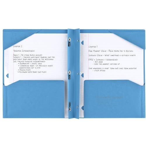 Five Star Folder, 2 Pocket, 8-1/2" x 11" | Plastic | Tidewater Blue | Prong Fasteners | Pack of 2 - color: Tidewater Blue, size: 1 Count (Pack of 2)