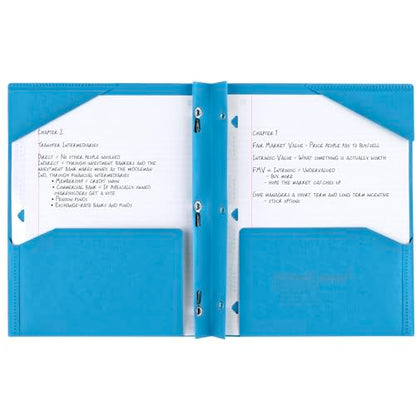Five Star Folder, 2 Pocket, 8-1/2" x 11" | Plastic | Tidewater Blue | Prong Fasteners | Pack of 2 - color: Tidewater Blue, size: 1 Count (Pack of 2)