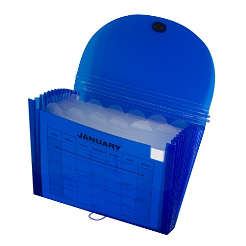 13-Pocket Biodegradable Expanding File, Letter, Blue - color: Blue, size: 13-Pocket