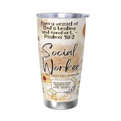 Social Worker Gifts For Women,Social Workers Tumbler Stainless Steel Cup Insulated Travel Coffee Mug For Friends Coworker 20 oz - style: Social Worker