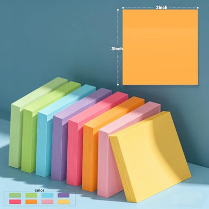 16 Pack of 3x3 Inch Sticky Notes Self-Stick Memo Pads - 960 Sheets in Total! Great for Home, Office & School