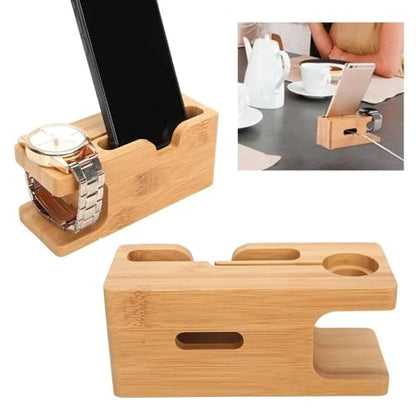 Charging Dock Station for Phone and Watch – Portable Desktop Holder with Cable Management for Desk, Car, and Home Use