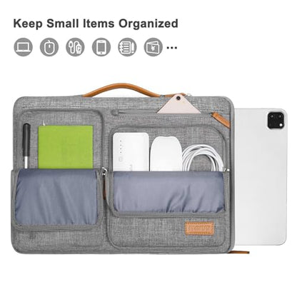 MOSISO 12.9 inch Tablet Sleeve Case for iPad Pro 13 M4 & iPad Air 13 M3 M2, iPad Pro 12.9 M2 M1 6/5th with Magic Keyboard&Smart Keyboard Folio, Side Open Carrying Bag with 4 Zipper Pockets, Gray - color: Gray, size: 12.9 inch
