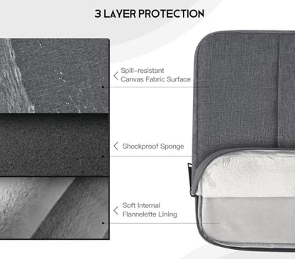 11.6 12 12.2 12.3 Inch Laptop Sleeve for 12.2" Samsung Chromebook Plus V2, Lenovo 11.6" 300e Chromebook, 12" 13" Microsoft Surface Pro, Dell Latitude 3190 11.6",ASUS HP Samsung Acer Lenovo Laptop Case - color: Space Grey