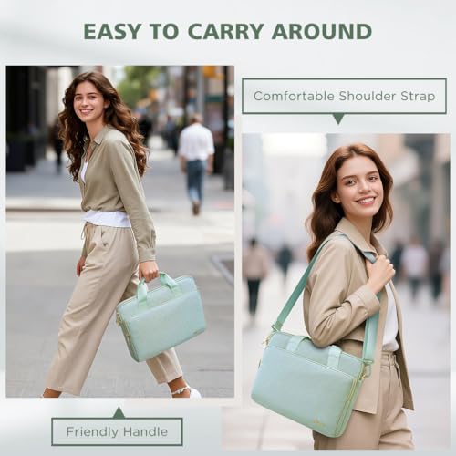 KIZUNA Laptop Sleeve Case 17 Inch Computer Shoulder Bag for 17.3" Lenovo ThinkBook Plus/IdeaPad 3i Gen7/ASUS Vivobook/ZenBook Pro/LG gram/MSI 17/Dell XPS/HP ENVY,Green - color: Green, size: 17 Inch